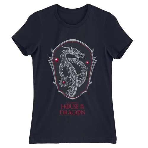 Sötétkék Sárkányok háza női póló - Dragon Shield