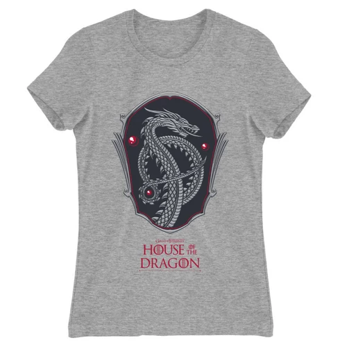 Sportszürke Sárkányok háza női póló - Dragon Shield