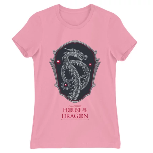Világos rózsaszín Sárkányok háza női póló - Dragon Shield