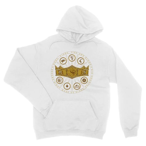 Feher Sárkányok háza unisex kapucnis pulóver - Fire and Blood