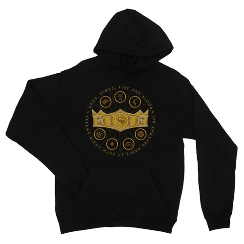 Fekete Sárkányok háza unisex kapucnis pulóver - Fire and Blood
