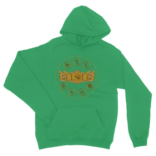 Zöld Sárkányok háza unisex kapucnis pulóver - Fire and Blood