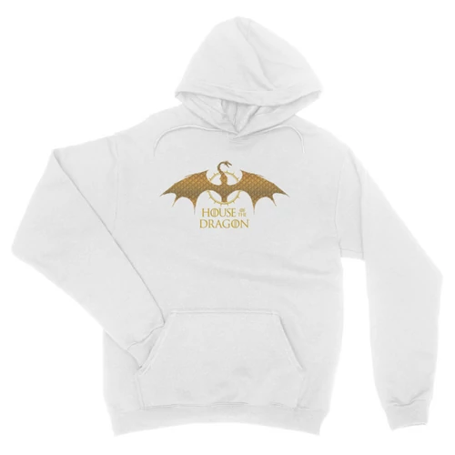 Feher Sárkányok háza unisex kapucnis pulóver - Gold Dragon
