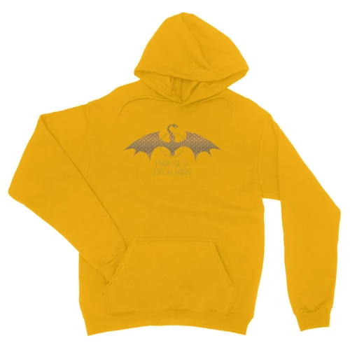 Sárga Sárkányok háza unisex kapucnis pulóver - Gold Dragon