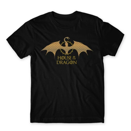 Fekete Sárkányok háza férfi póló - Gold Dragon