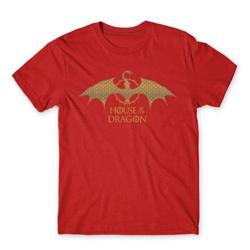 Piros Sárkányok háza férfi póló - Gold Dragon