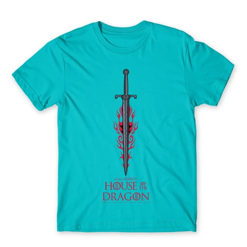 Atollkék Sárkányok háza férfi póló - House of the Dragon Sword