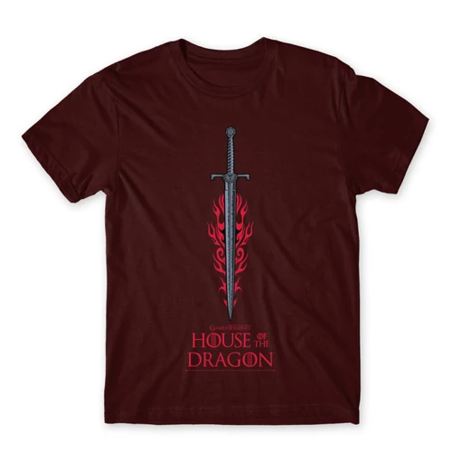 Bordó Sárkányok háza férfi póló - House of the Dragon Sword
