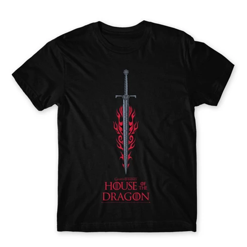 Fekete Sárkányok háza férfi póló - House of the Dragon Sword