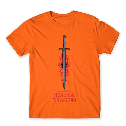 Narancs Sárkányok háza férfi póló - House of the Dragon Sword
