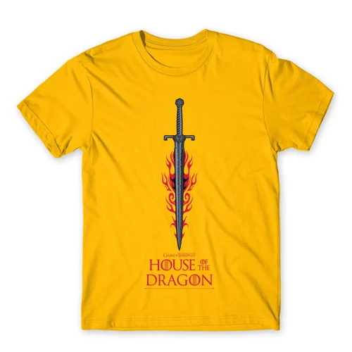 Sárga Sárkányok háza férfi póló - House of the Dragon Sword
