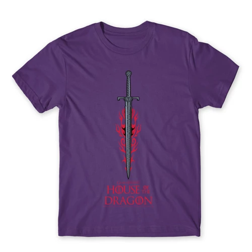 Sötétlila Sárkányok háza férfi póló - House of the Dragon Sword