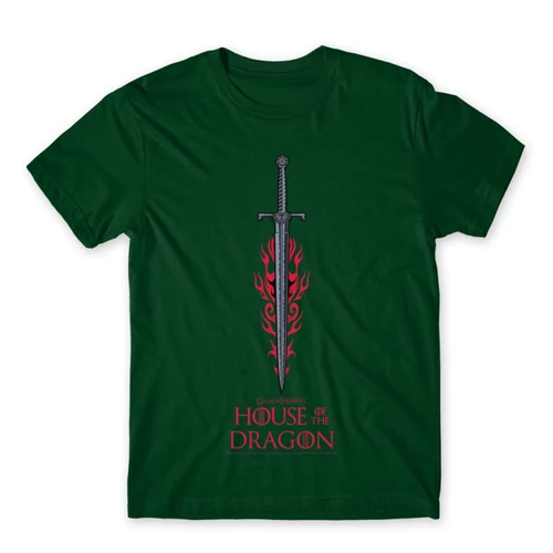 Sötétzöld Sárkányok háza férfi póló - House of the Dragon Sword