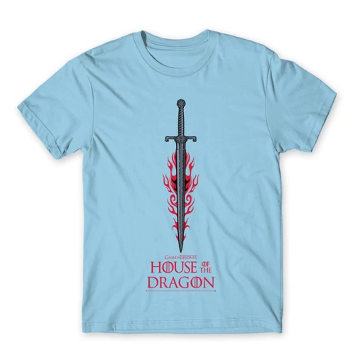 Világoskék Sárkányok háza férfi póló - House of the Dragon Sword