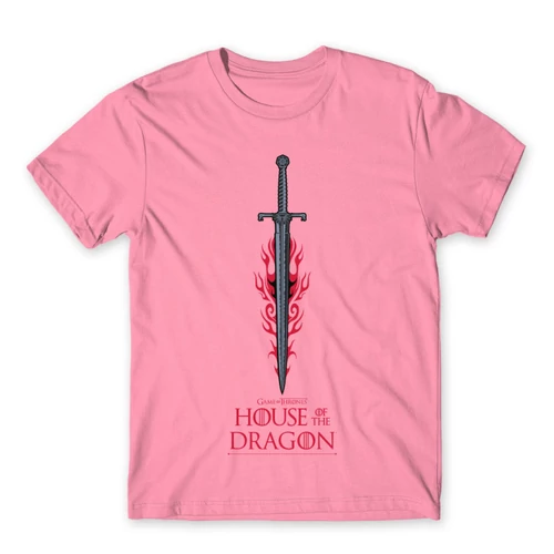 Világos rózsaszín Sárkányok háza férfi póló - House of the Dragon Sword