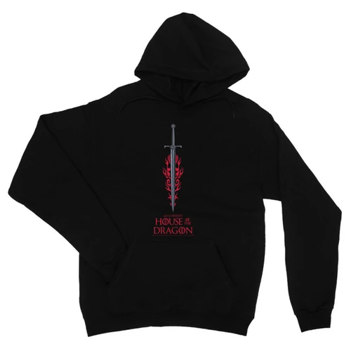 Fekete Sárkányok háza unisex kapucnis pulóver - House of the Dragon Sword