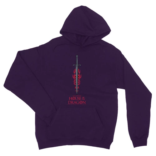Sötétlila Sárkányok háza unisex kapucnis pulóver - House of the Dragon Sword