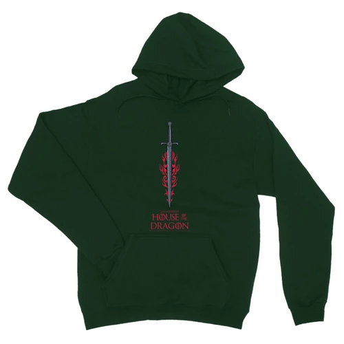 Sötétzöld Sárkányok háza unisex kapucnis pulóver - House of the Dragon Sword