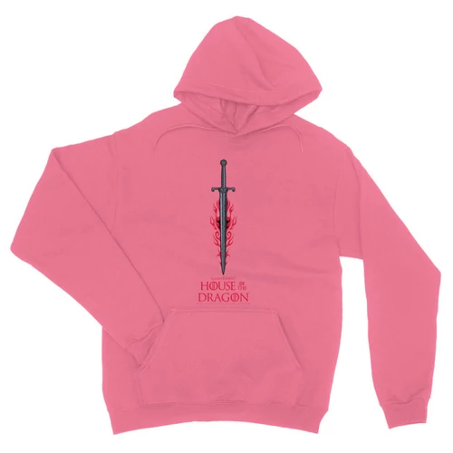 Világos rózsaszín Sárkányok háza unisex kapucnis pulóver - House of the Dragon Sword