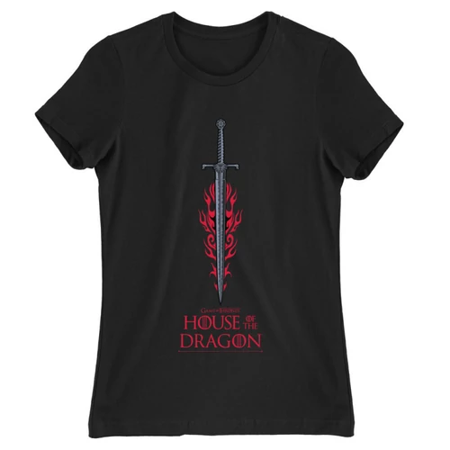 Fekete Sárkányok háza női póló - House of the Dragon Sword