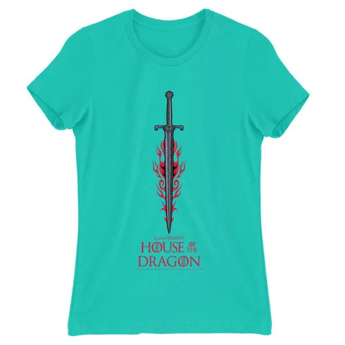 Türkiz Sárkányok háza női póló - House of the Dragon Sword