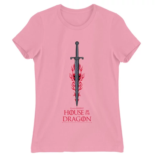 Világos rózsaszín Sárkányok háza női póló - House of the Dragon Sword