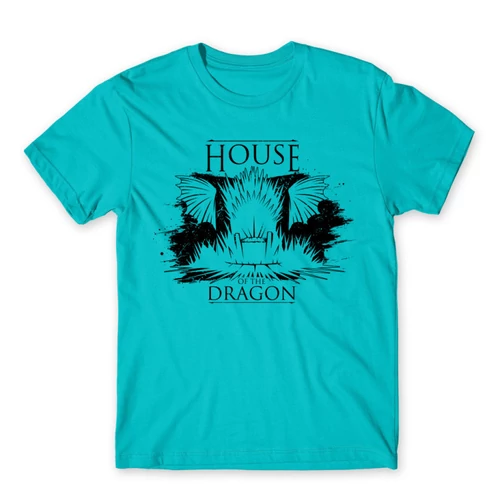 Atollkék Sárkányok háza férfi póló - Iron Throne Monochrome