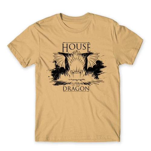 Homok Sárkányok háza férfi póló - Iron Throne Monochrome