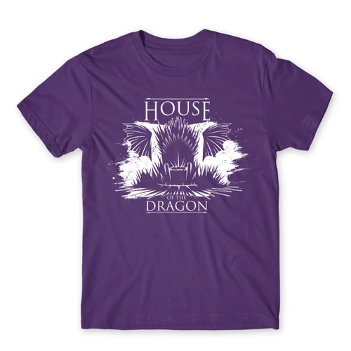 Sötétlila Sárkányok háza férfi póló - Iron Throne Monochrome