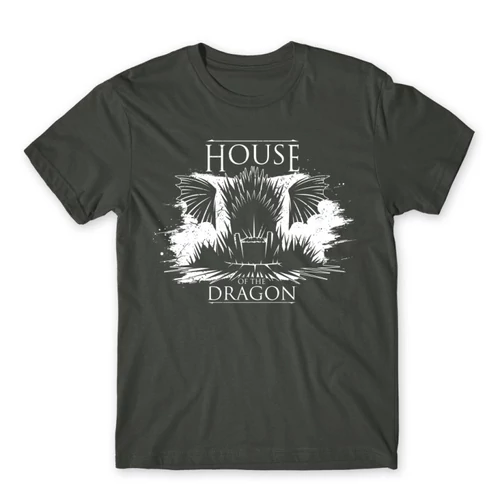 Sötétszürke Sárkányok háza férfi póló - Iron Throne Monochrome