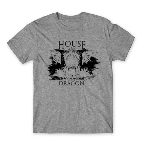 Sportszürke Sárkányok háza férfi póló - Iron Throne Monochrome