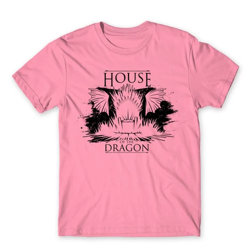 Világos rózsaszín Sárkányok háza férfi póló - Iron Throne Monochrome