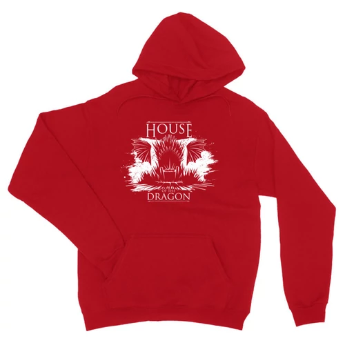 Piros Sárkányok háza unisex kapucnis pulóver - Iron Throne Monochrome