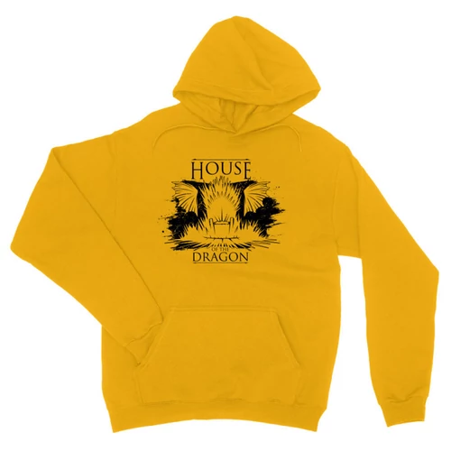 Sárga Sárkányok háza unisex kapucnis pulóver - Iron Throne Monochrome