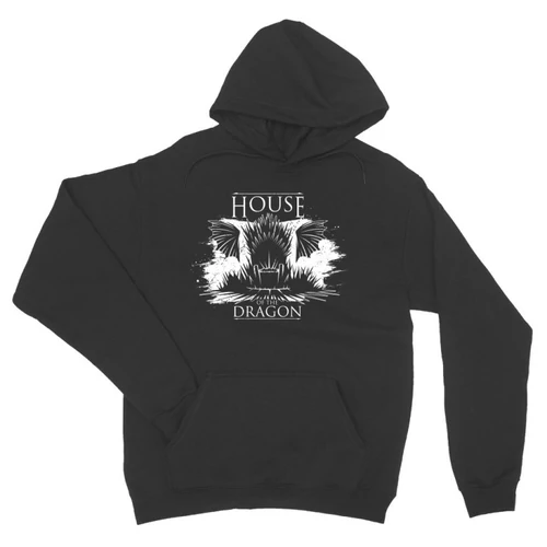 Sötétszükre Sárkányok háza unisex kapucnis pulóver - Iron Throne Monochrome