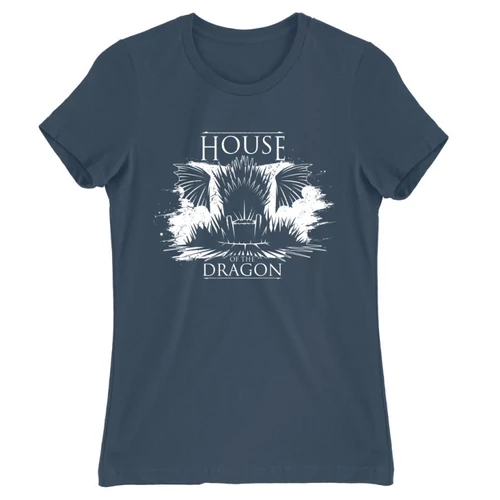Denim Sárkányok háza női póló - Iron Throne Monochrome