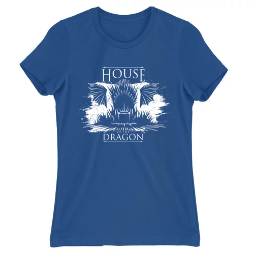 Királykék Sárkányok háza női póló - Iron Throne Monochrome