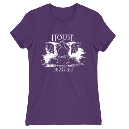Sötétlila Sárkányok háza női póló - Iron Throne Monochrome