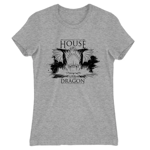 Sportszürke Sárkányok háza női póló - Iron Throne Monochrome