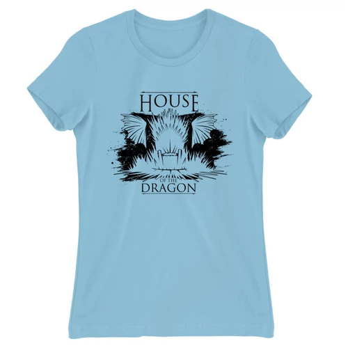 Világoskék Sárkányok háza női póló - Iron Throne Monochrome
