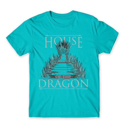 Atollkék Sárkányok háza férfi póló - Iron Throne