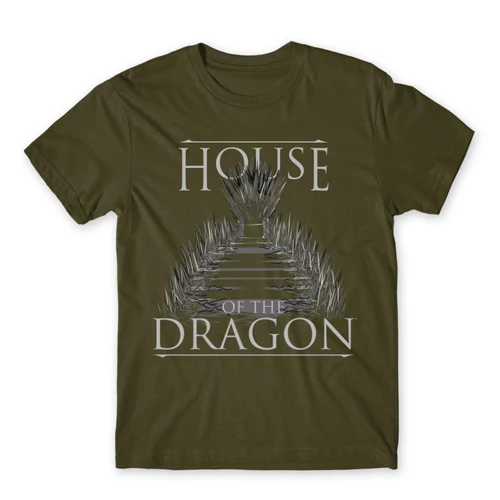 Khaki Sárkányok háza férfi póló - Iron Throne