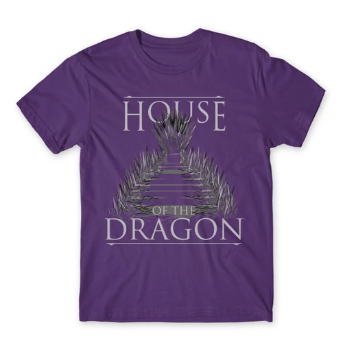 Sötétlila Sárkányok háza férfi póló - Iron Throne
