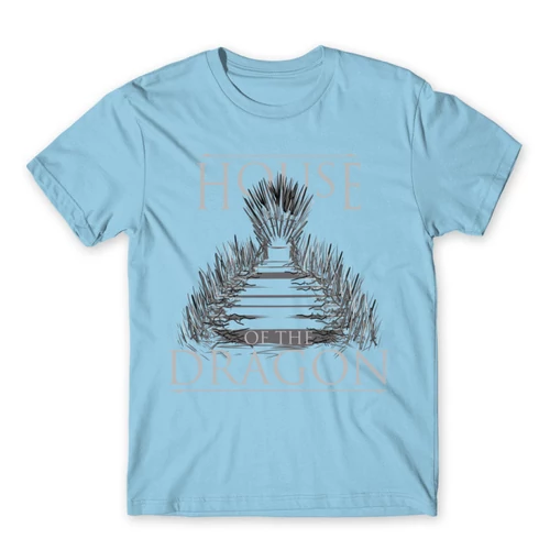 Világoskék Sárkányok háza férfi póló - Iron Throne