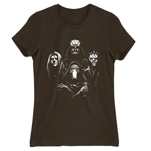 Barna Star Wars női rövid ujjú póló - A Sötét oldal mesterei
