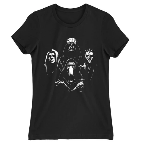 Fekete Star Wars női rövid ujjú póló - A Sötét oldal mesterei
