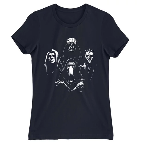 Sötétkék Star Wars női rövid ujjú póló - A Sötét oldal mesterei