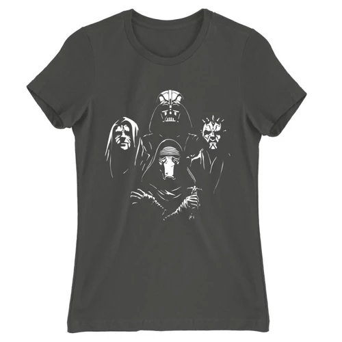 Sötétszürke Star Wars női rövid ujjú póló - A Sötét oldal mesterei