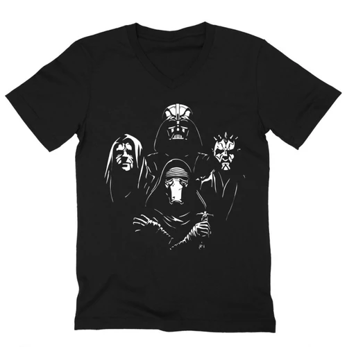 Fekete Star Wars férfi V-nyakú póló - A Sötét oldal mesterei