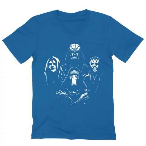 Királykék Star Wars férfi V-nyakú póló - A Sötét oldal mesterei